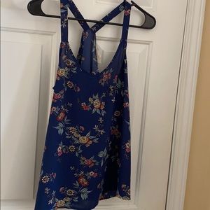 Blue pink republic tank top